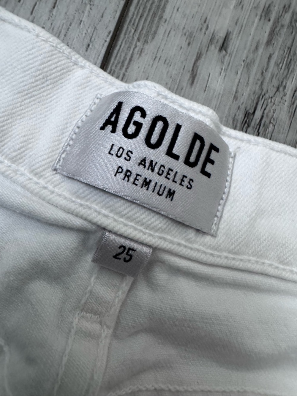 Agolde Women’s Nico High Rise Jeans White Denim Button Fly 25 - Picture 2 of 10